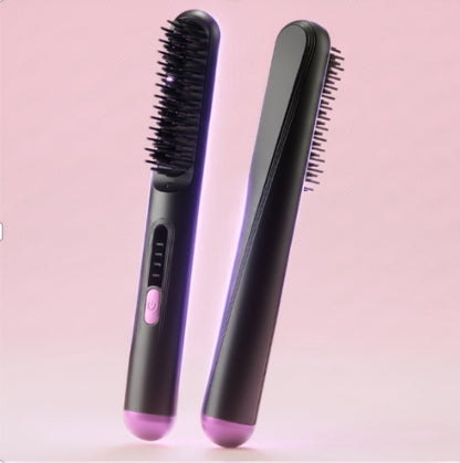Wireless Hair Straightening Brush 4 Temperature Heated Comb