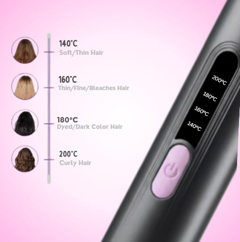 Wireless Hair Straightening Brush 4 Temperature Heated Comb