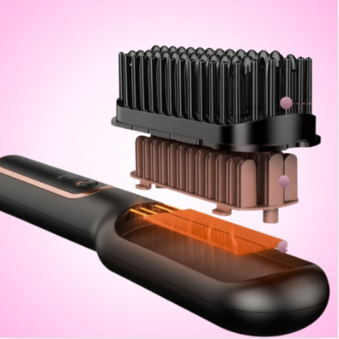 Wireless Hair Straightening Brush 4 Temperature Heated Comb